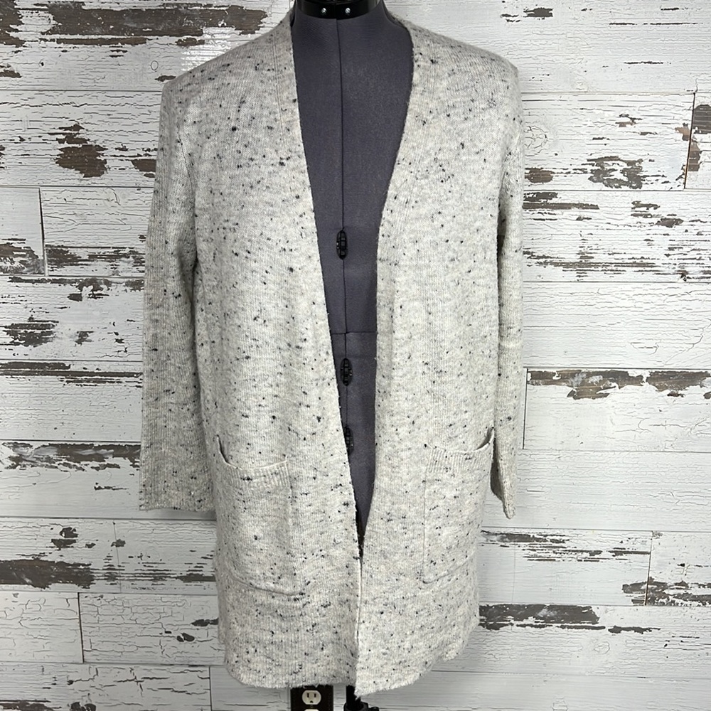 MADEWELL Donegal Kent Longline Open Cardigan Gray Mist S EUC